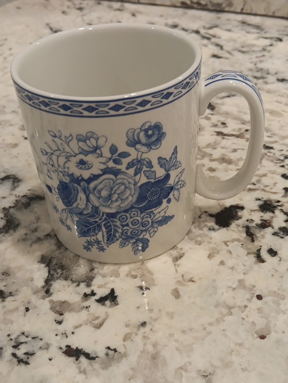 Spode Blue Rose Coffee Mug - Classic White and Blue